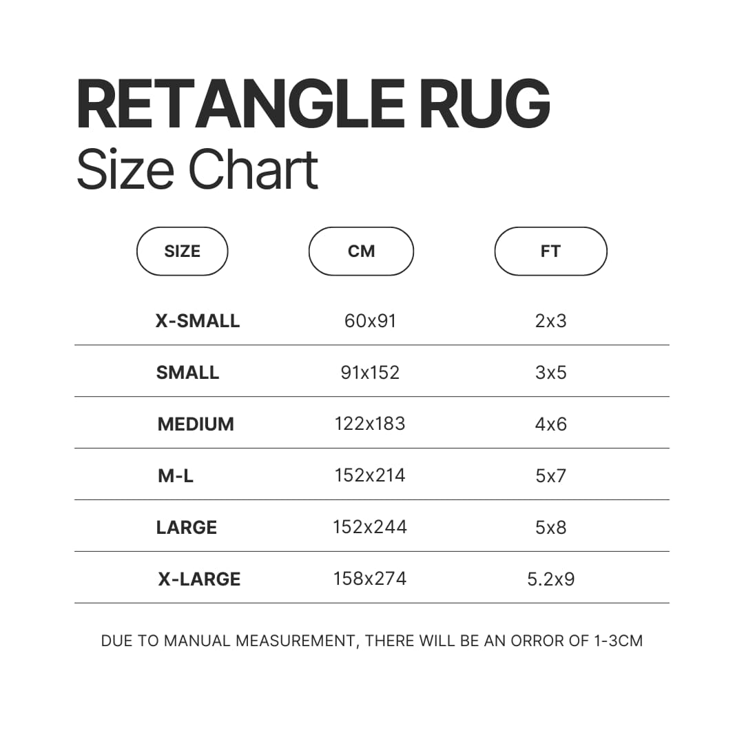 Retangle Rug Size Chart - The Eminence In Shadow Store